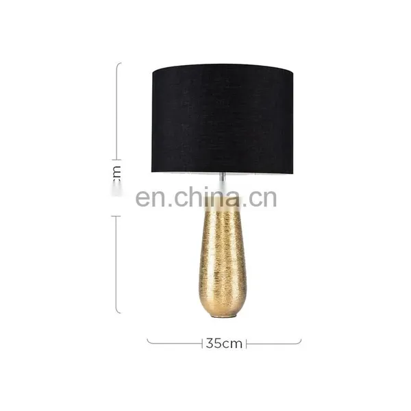 Novel Indoor Lighting Custom Luxury Gold Ceramic Base Office Modern Table Lamps for Reading Study photo-2