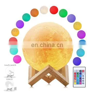 Switch Night Light 16 Colors Home Decoration Creative Gift Rechargeable 3d Print Led Moon Light Lamp Night Light For Kids photo-2