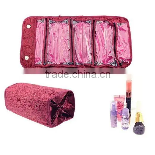 4 COMPARTMENT "ROLL N' GO" COSMETIC/TOILETRY/JEWELRY BAG Quality Choice photo-3