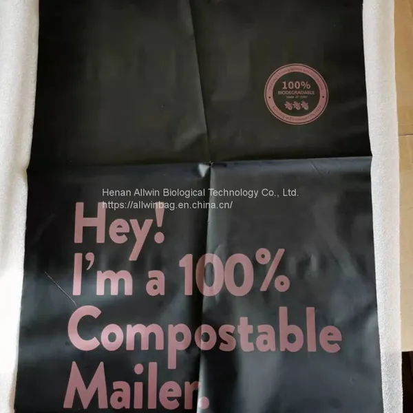 Custom Design Cornstarch Plated Made Biodegradable Compostable Envelope Packing Bag Mailer Bag photo-4