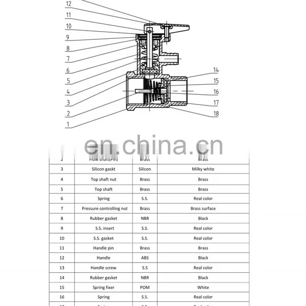 Electric or Solar Water Heater Brass Safety Valve 1/2