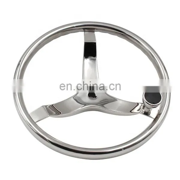 OEM Stainless Steel Marine Hardware 3 Spoke Boat Steering Wheel photo-3