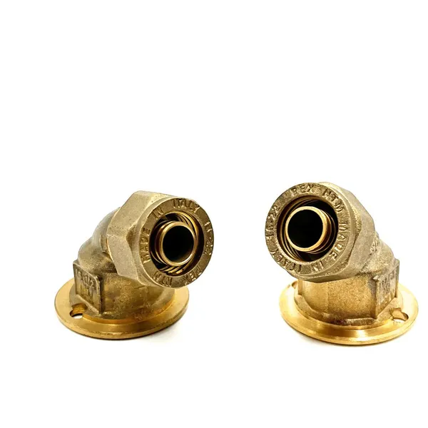 Brass Flange 90-degree PEX Elbow Pipe Fittings 16MM*0.5 Inch photo-3
