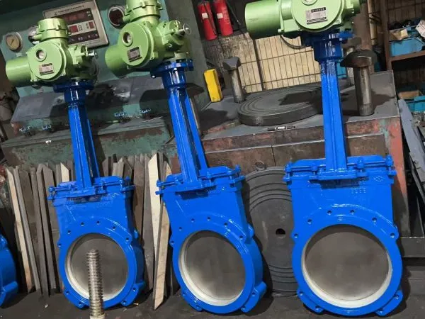 Motorized Knife Gate Valve Electric Operated EPDM Two-way Soft Seal Cast Iron WCB Wafer Flange Knife Gate Valve photo-2