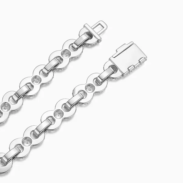 Shining Star Jewelry Cubic Zirconia Chain Iced Out Geometric Link Necklace photo-5
