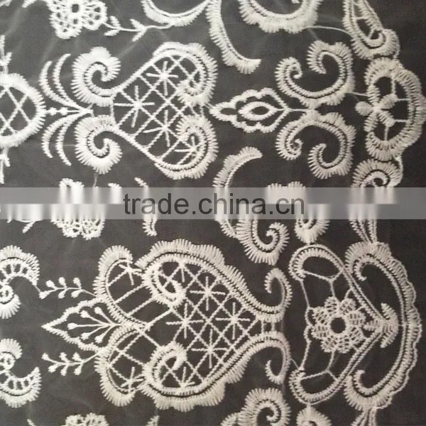 Whole Sale Special Lace Accessory Design Polyester Fabric Organdy Embroidery Full Lace for Garment photo-3