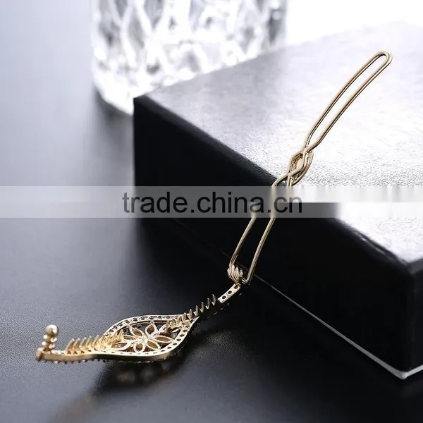 Korean Elegant Women Oval Full Rhinestones Crystal Barrette Hair Clip Hairpin photo-2