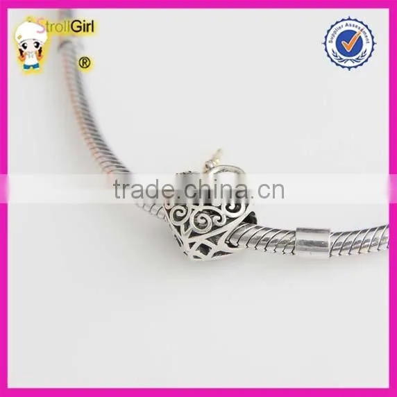 Love Heart Charm 925 Sterling Silver Key and Lock Charm Beads Jewelry Finding photo-5