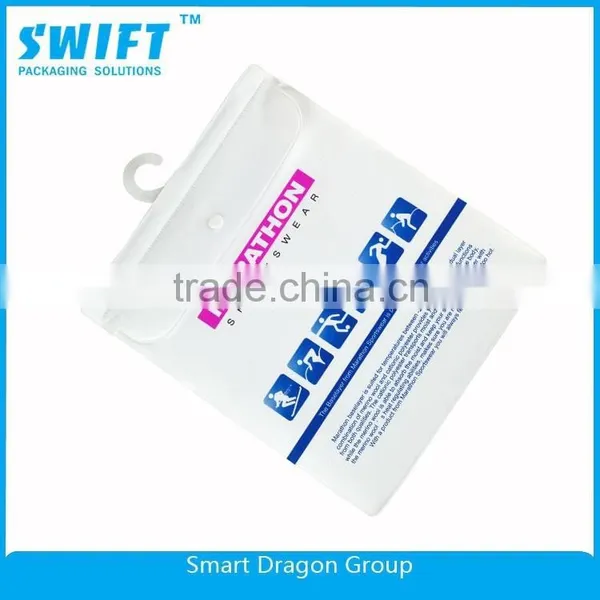 High Quality Unique Hard Black Piping Transparent Pvc Silk Screen Printing Retail Underwear Bag photo-5