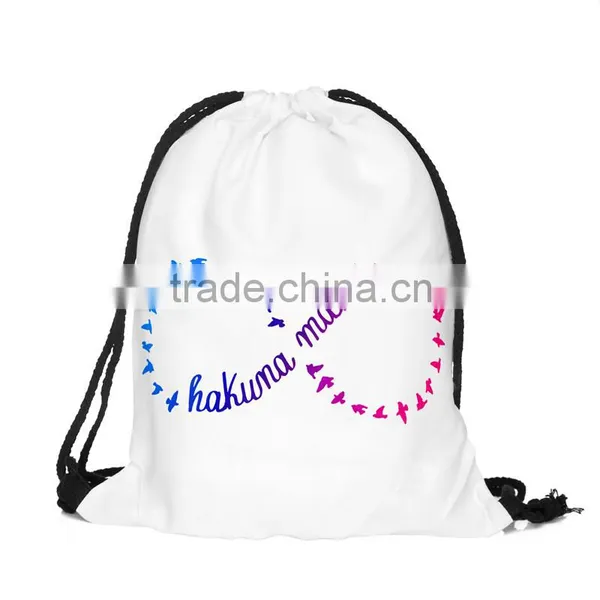 China Suppliers Hot Sale Full Print Sublimation Polyester Custom Drawstring Bag photo-6