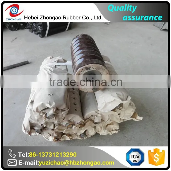 High Temperature Resistant Black Steel Rubber Roller For Conveyor
