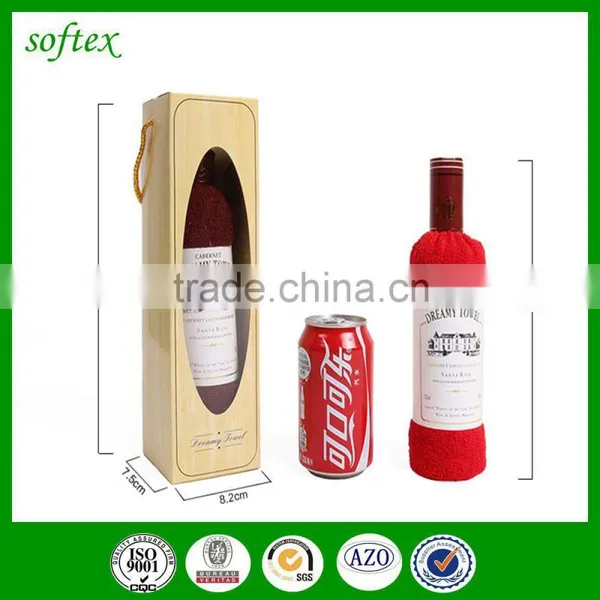 Gift Wedding Cake Towel Bottle Shaped of Wine Quality Choice photo-4