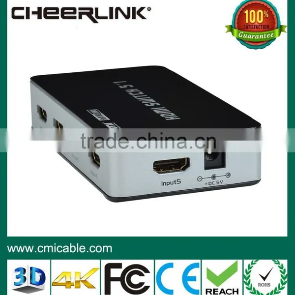 5 Input 1 Output HDMI Switcher 5x1 Switcher Support 1080P photo-3