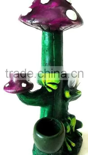 Figurine Shaped Hand Crafted Smoking Pipes - Frog W/. Tall Mush photo-2