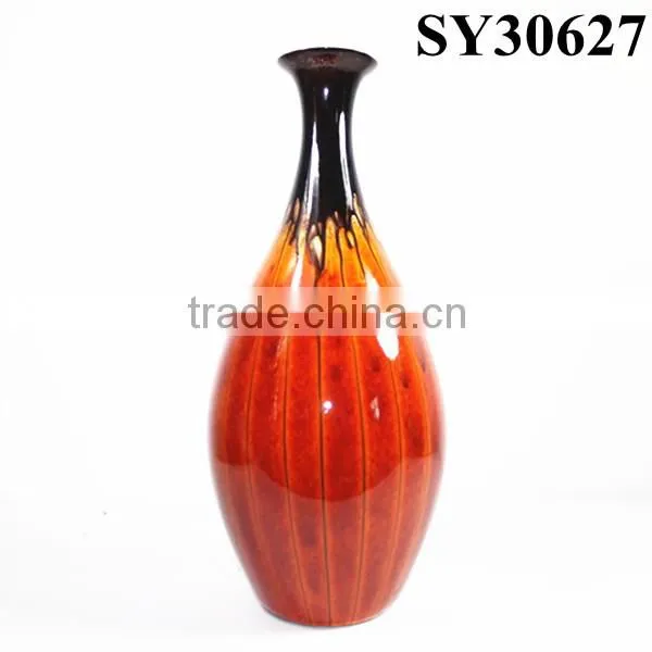 Vase for Wholesale Orange Big Glazed Chinese Vase
