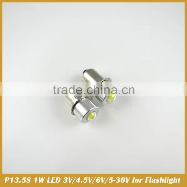 P13.5S 1W LED Torch Globe Bulb 3V/4.5V/6V/5-30V photo-2