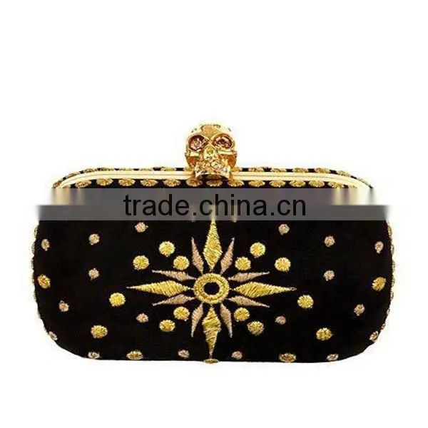 Gold Emboridery Clamp Frame Bags for Party Women EV1108