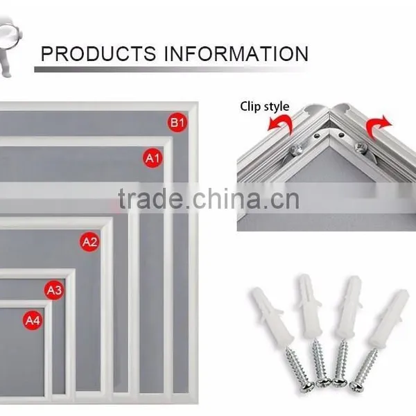 Wall Mounted Aluminum Poster Frame 25mm Round Corner Clipdown Snapframes photo-5