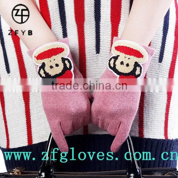 ZFYB 80% Sheep Wool Gloves With Embroidery photo-3
