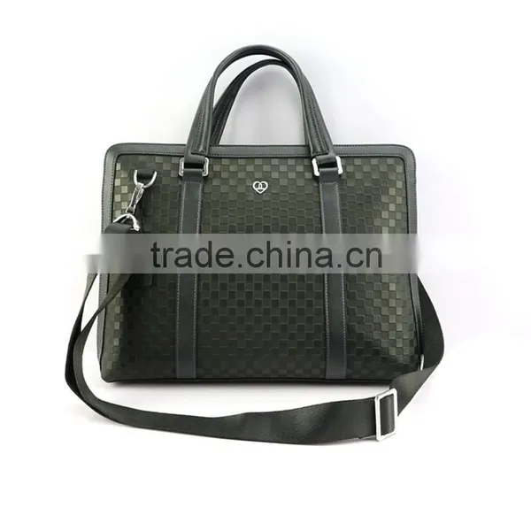 Hot Selling Stylish Black Genuine Leather Stylish Woven Briefcase for Men photo-4