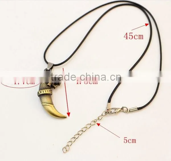 Popular PUNK Charm Wolf Tooth Pendants Necklace Gift photo-6