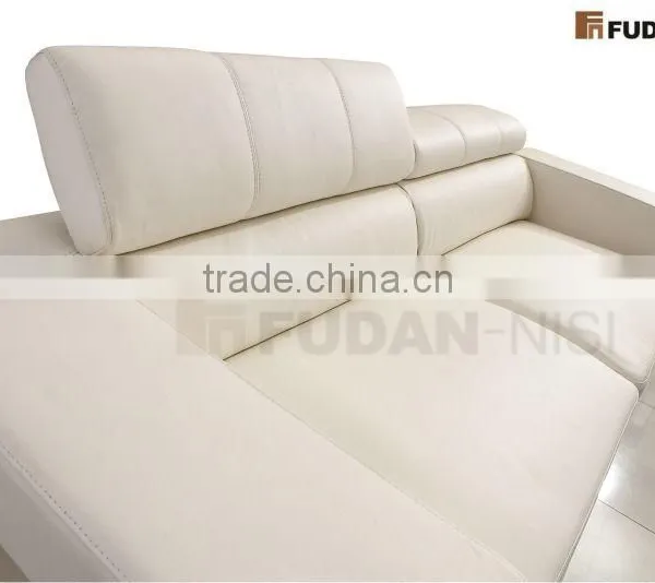 Minimalist Indoor Furniture White Leather Sectional Sofa Made in China photo-3