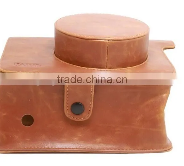 New Brown Instax W300, PU Leather Camera Case Bag For Fujifilm Instax Camera photo-2