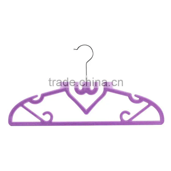 Velvet Flocked Heart Hanger With Shoulder Notches/. photo-2