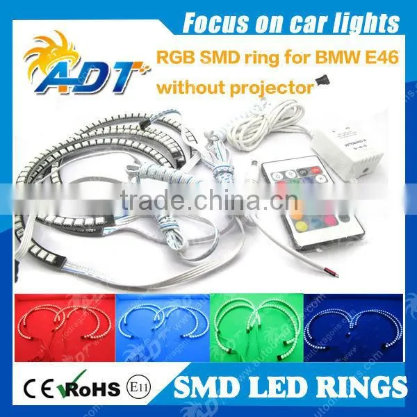 LED Multi-Color Remote SMD RGB Angel Eye Halo Ring Lamps for BMW E36 E38 E39 E46 3 5 7 Serise Xenon Lamps Without Projector photo-2