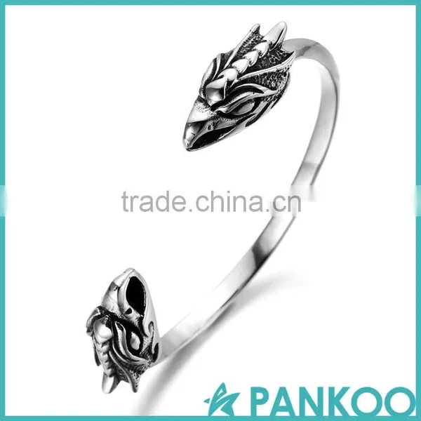 Pankoo Wholesale 2016 Animals Domineering Exposed Section Series of Retro Punk Tai Silver and Titanium Unisex Bracelet