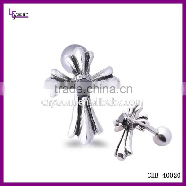 Steel Cartilage Piercing Cross Shape Stud Earrings Women photo-2