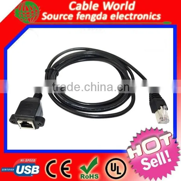 2015 NEW Cat5e RJ45 Male to Female Panel Mount Ethernet Network Cable With M3 Screw photo-5