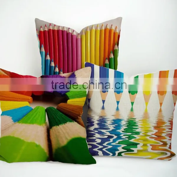 2016 Latest Design Throw Pillow Cover Colour Pen Painting Design Backrest Pillow Cover
