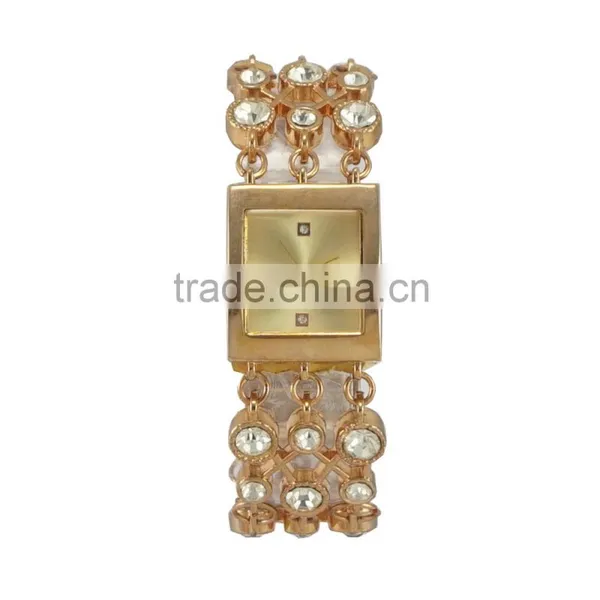 New Models Unique Design Big Diamond Bands Alloy Quartz Jewelry Watch photo-2