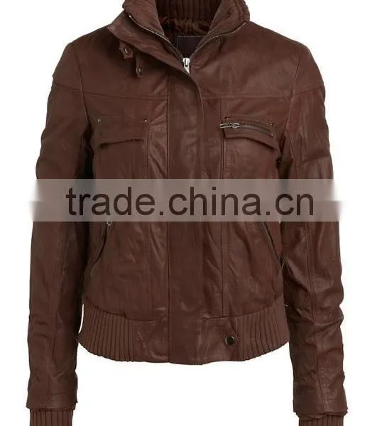Ladies Fashion Leather Jacket & Rib Style Fashion Wear photo-2