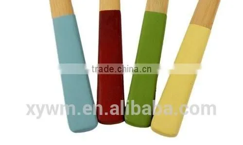 Light Bamboo Kitchen Utensil With Color Handles photo-2