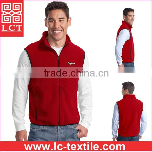 Supply 2015 Best Selling 13-ounce 100% Filament Polyester Embroidered Fleece Vest Featuring Zip-close Pockets(LCTU0041) photo-4