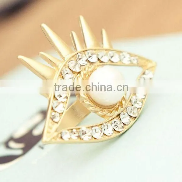 Fashion Jewelry 2016 Pearl Eye Front Opening Ring photo-5