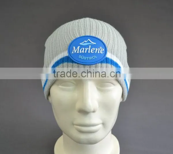 Acrylic Beanie Hat With Rubber Patch Logo photo-4