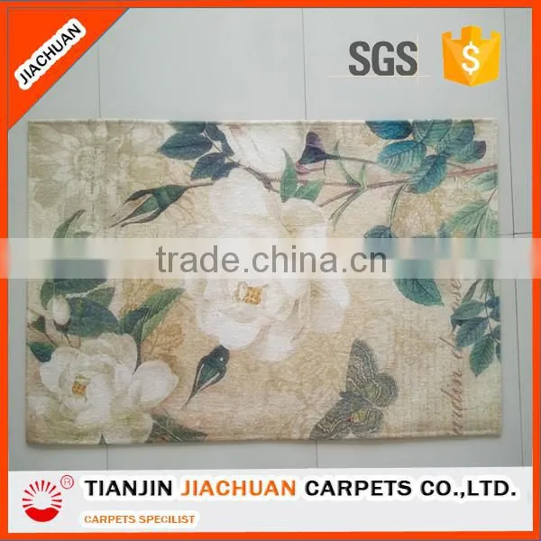 Floral Pattern Jet Printing Polyester Carpet photo-2