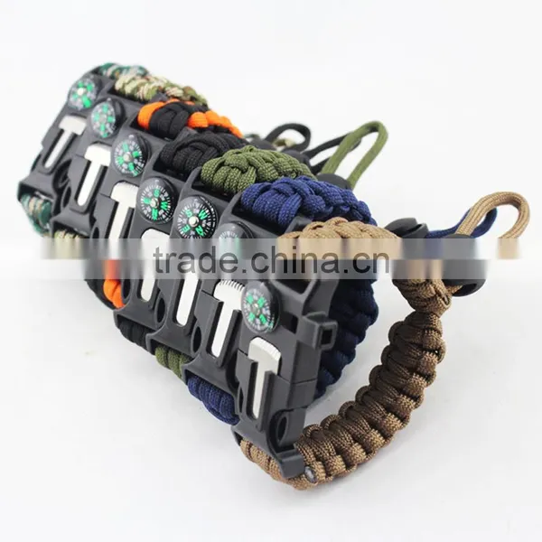 Paracord Survival Bracelet With a 350LB Parachute Cord, Fire Starter, Embedded Compass, Flint, Emergency Knife & Whistle photo-2