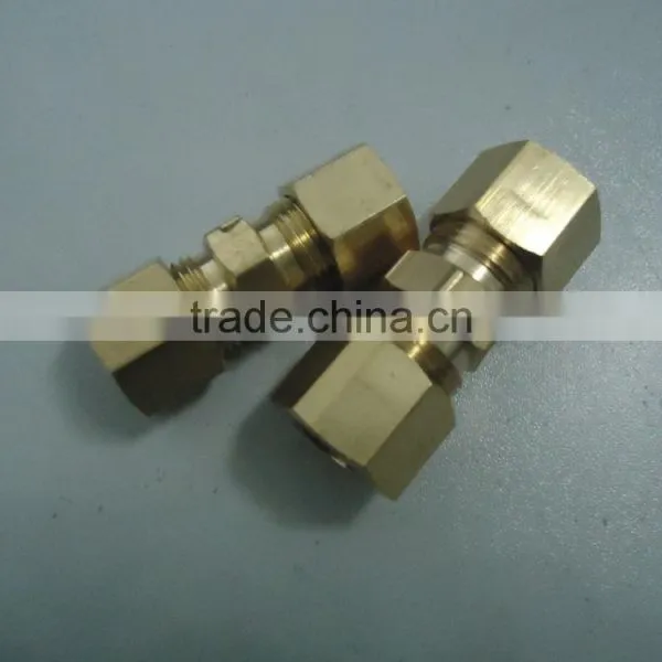 Brass Two Ferrule Tube Fitting , Consists of Three Parts: Body, Cutting Ring and Nut. photo-2