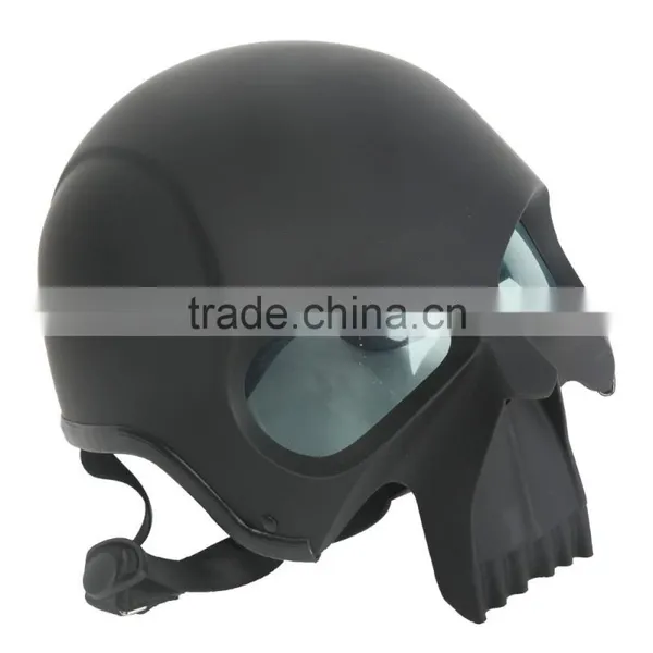 3D DOT Skull Skeleton Half Motorcycle Chopper Biker Cruiser Adult Helmet Shorty photo-2