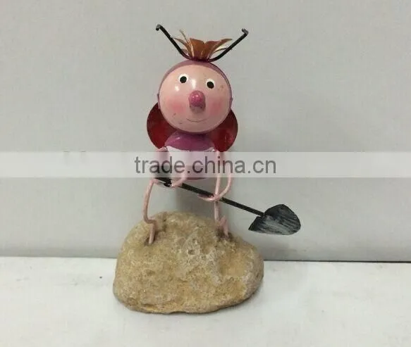 2015 Newest Design Labybug Garden Stakes Metal Ladybug Garden Decoration Garden Stakes Working Ladybug With Flower photo-6