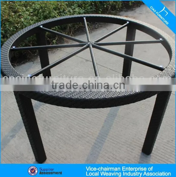 7025-5 Outdoor Rattan Glass Dining Table Furniture photo-3