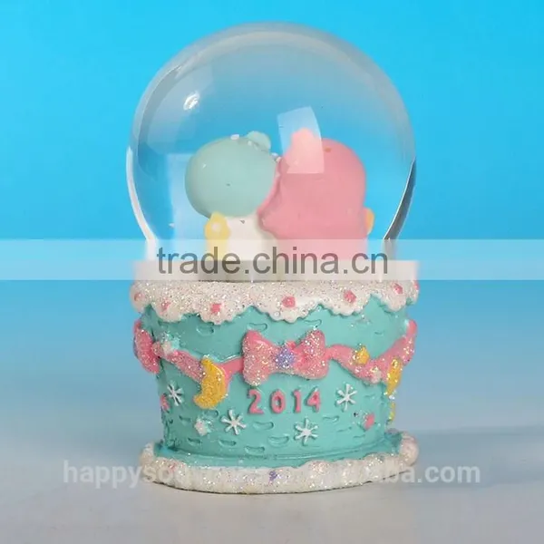 2015 Gift Event Party Wedding Glass Resin Water Snow Ball/snow Globe,adorable Twins photo-2