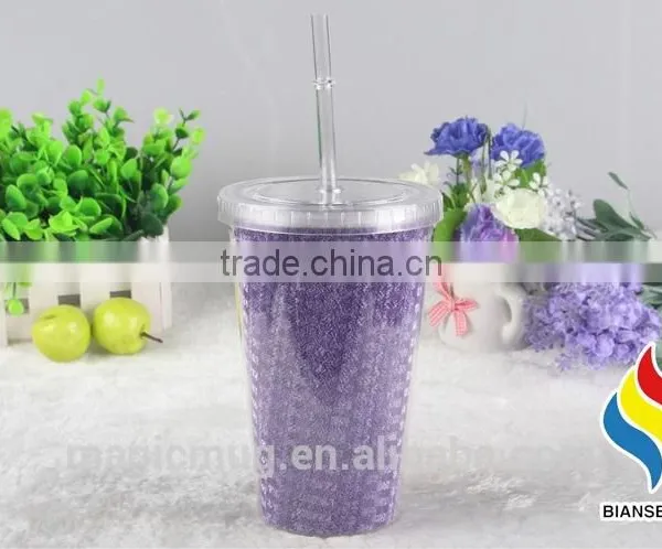 Custom Logo Design Double Wall Plastic Tumbler With Straw photo-6