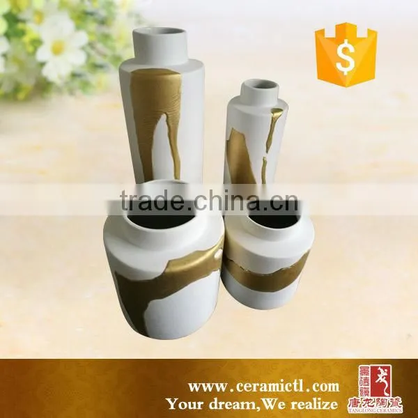 Tall Blue and White Cylinder Vase Made in China Ceramic Tall Vase photo-2