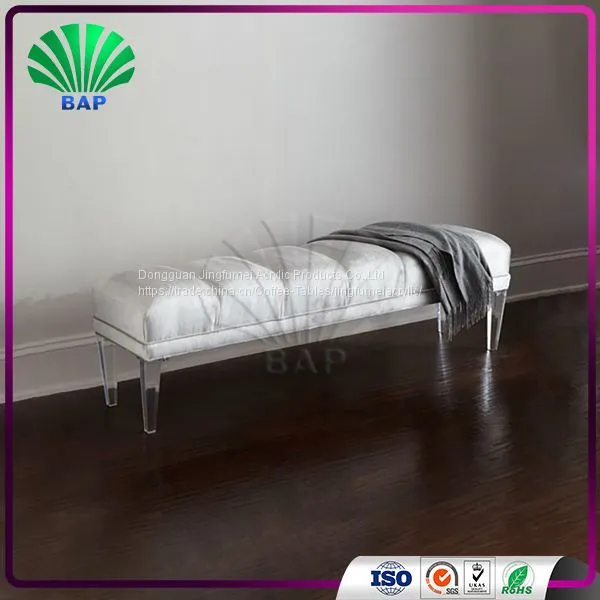 Plexiglass Lounge Sofa Acrylic 2 Seat Salon Waiting Room Bench Living Room Leisure Chair photo-2