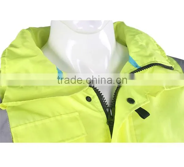 High Visibility Blue Safety Security Reflective Strip Jacket photo-4